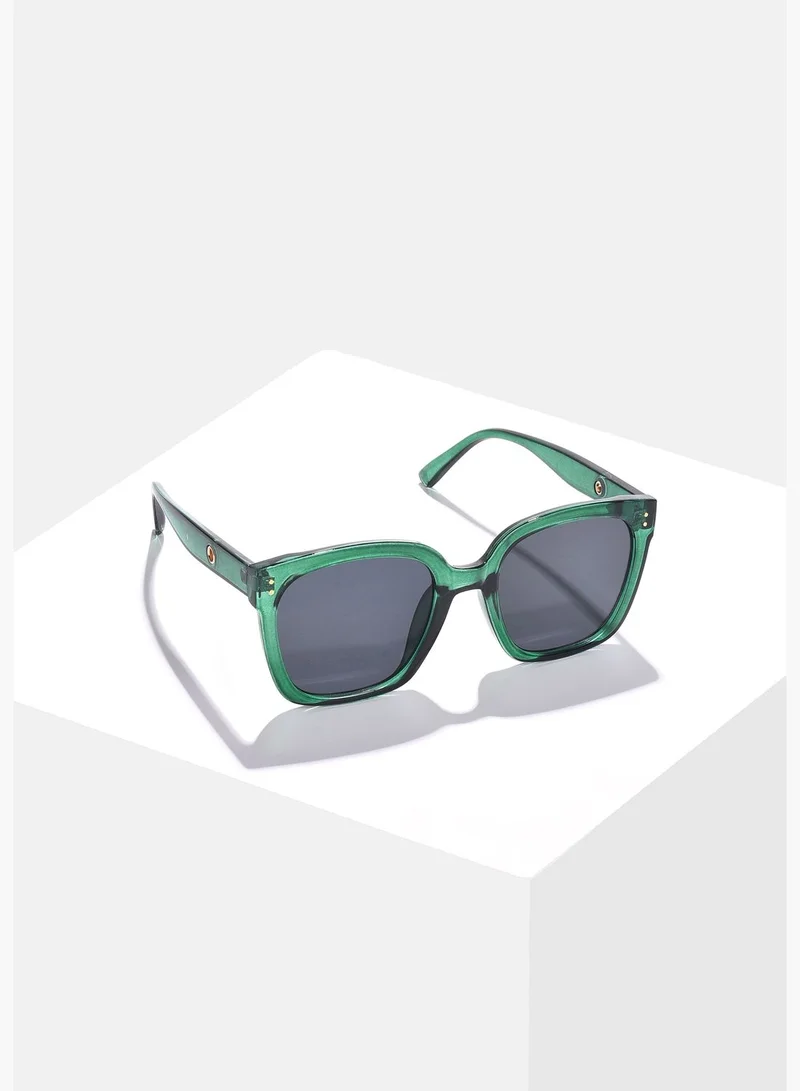 Haute Sauce Women Black Lens Green Butterfly Sunglasses