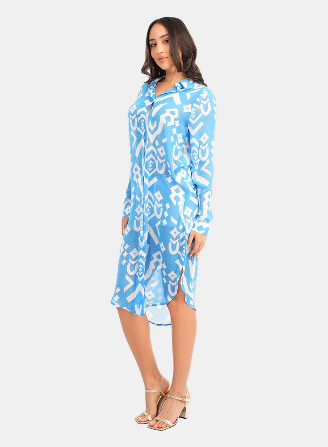 Carina Round Hem Chiffon Shirt Dress  - Image 5