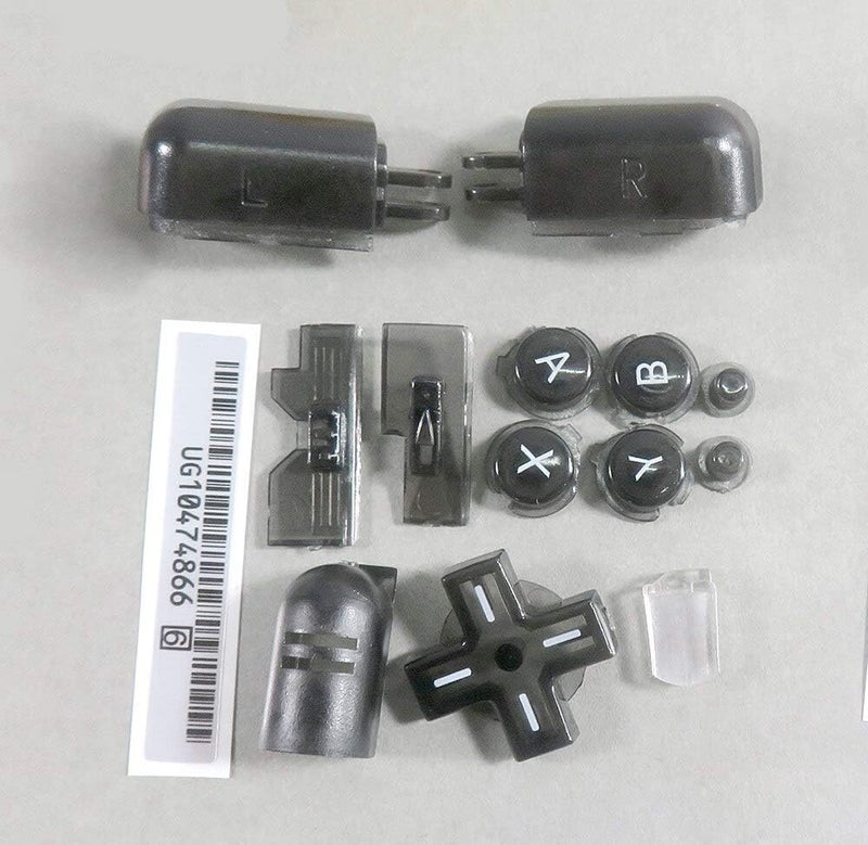 A B X Y L R D Pad Cross Button Full Button Set Replacement for Nintendo DS Lite NDSL Buttons Console (Clear Black)