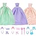 BJDBUS 17 Pcs Wedding Clothes and Accessories for 115 inch Doll Set 3 Pcs Fashion Party Gown Dresses 14 pcs Shoes Crowns Necklaces Handbag Fairy Wands Accessories for Girl Doll Stuff - Image 2