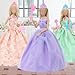 BJDBUS 17 Pcs Wedding Clothes and Accessories for 115 inch Doll Set 3 Pcs Fashion Party Gown Dresses 14 pcs Shoes Crowns Necklaces Handbag Fairy Wands Accessories for Girl Doll Stuff - Image 4