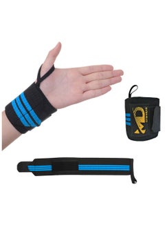 MD Wrist Support Wraps for Weightlifting, Fitness & Gym Workouts 2Pcs, Blue  - Image 2