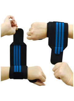 MD Wrist Support Wraps for Weightlifting, Fitness & Gym Workouts 2Pcs, Blue  - Image 3