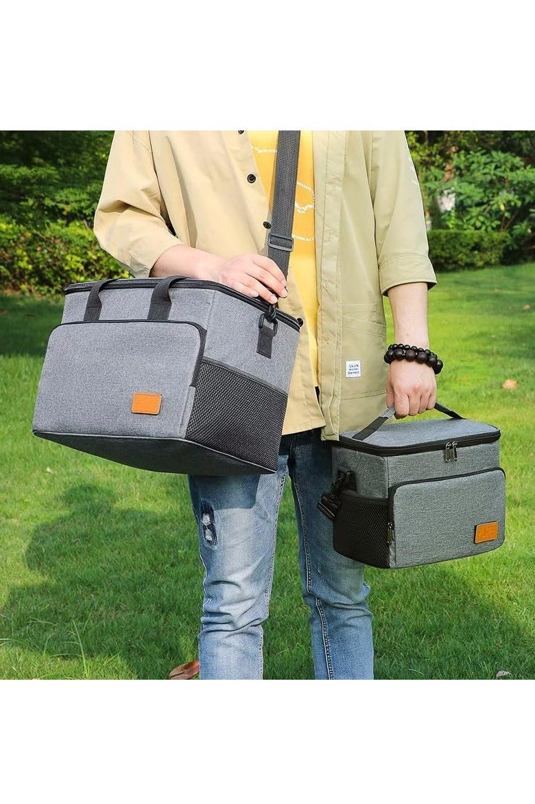 أوزيغالور حقيبة غداء كبيرة معزولة بسعة 22 لترًا، حقيبة حمل محمولة مع حزام قابل للتعديل، مقاومة للتسرب ومقاومة للماء للنزهات - Image 2