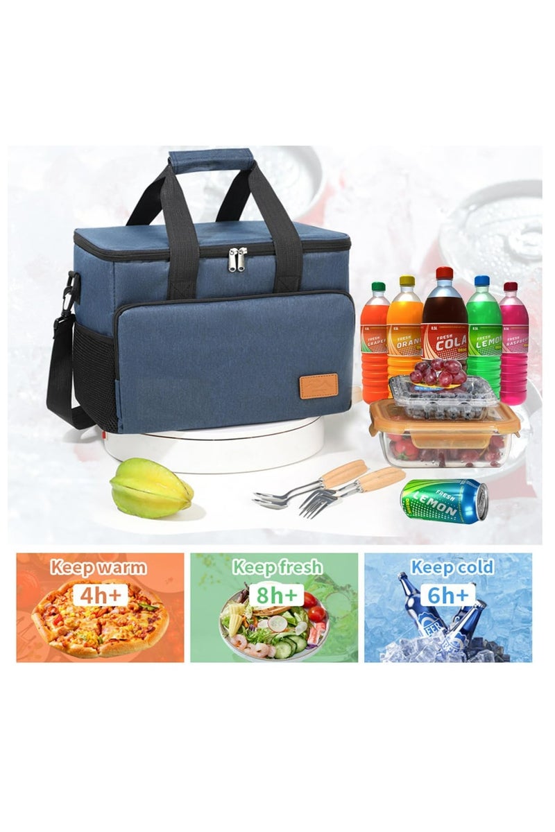 أوزيغالور حقيبة غداء كبيرة معزولة بسعة 22 لترًا، حقيبة حمل محمولة مع حزام قابل للتعديل، مقاومة للتسرب ومقاومة للماء للنزهات - Image 3