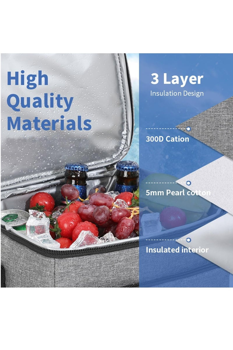 أوزيغالور حقيبة غداء كبيرة معزولة بسعة 22 لترًا، حقيبة حمل محمولة مع حزام قابل للتعديل، مقاومة للتسرب ومقاومة للماء للنزهات - Image 4