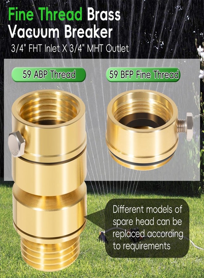 Camoo PK1400 Self-Draining Vacuum Breaker, No Lead Brass Hose Backflow Preventer - 3/4" Hose Thread, 59ABP & 59BFP Spare Head - Image 4