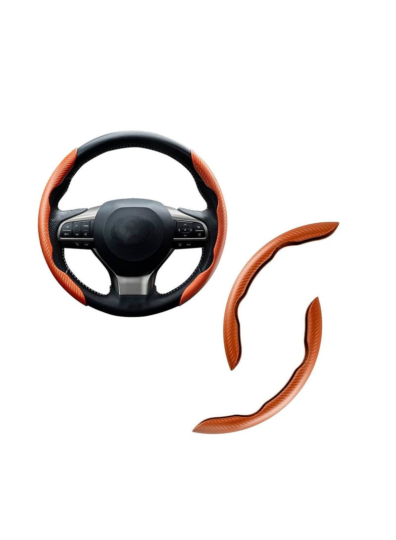 Terabyte Steering Wheel Cover Shoe - Non-Slip Universal Fit for Men and Women - Enhance Safety and Style - Steering wheel Protector Accessory  orange - Image 1