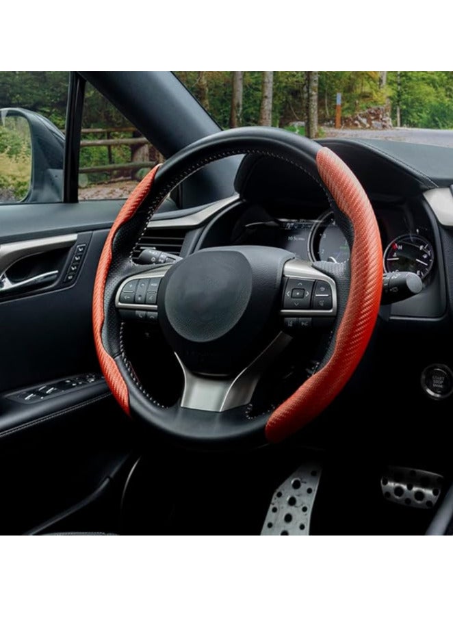 Terabyte Steering Wheel Cover Shoe - Non-Slip Universal Fit for Men and Women - Enhance Safety and Style - Steering wheel Protector Accessory  orange - Image 3