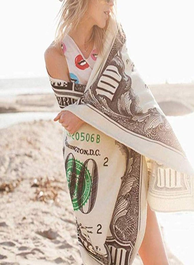 Eimilaly 100 Dollar Bills Beach Towel for Adults | Kids, Aimilaly Large Beach Towels for Beach Swimming Pool Sunbathing, Plush Fabric(28x55inch) - Image 1