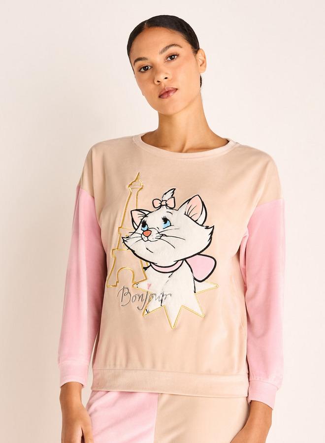 سبلاش فيڤ طقم سويت شيرت بأكمام طويلة بطبعة ماري وبنطلون رياضي بخصر مطاطي - Image 2