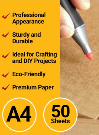 200 Gsm Kraft Paper A4 Brown 50 Sheets Craft Making Paper, Printing Paper School office and home use - view 2