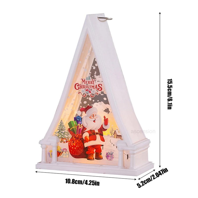 Ascension Ascension Christmas Snow Globe Lantern Decorative Xmass Night Light Ornament Atmosphere Nightlight for Christmas Decoration Battery Powered Christmas Decorations for Wall Shelf Fireplace  - Image 4