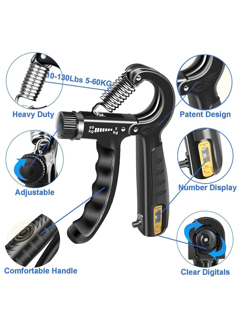 Generic Generic GRIP Power Training Device with Anti-Slip Smart Meter Ideal for Muscle Construction Forearm and Finger Wrist Training with Adjustable Resistance of 11-132 lbs (5-60 kg), Multicolor  - Image 3
