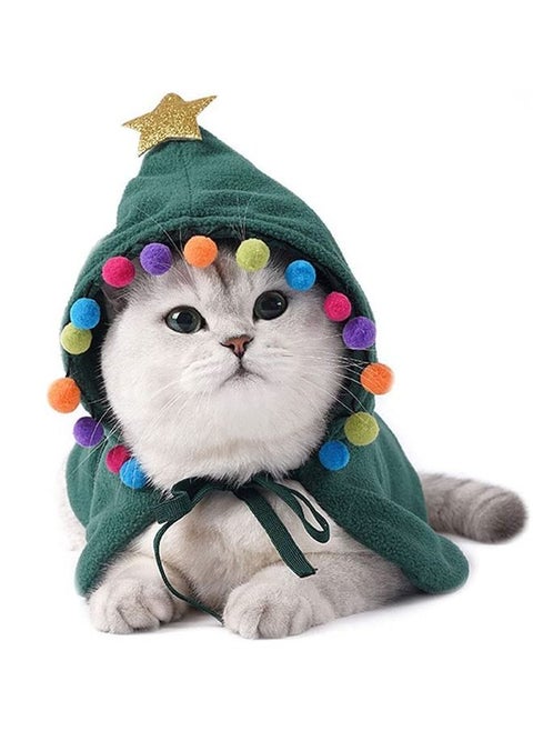 Neostyle Cat Santa Hat with Scarf Green