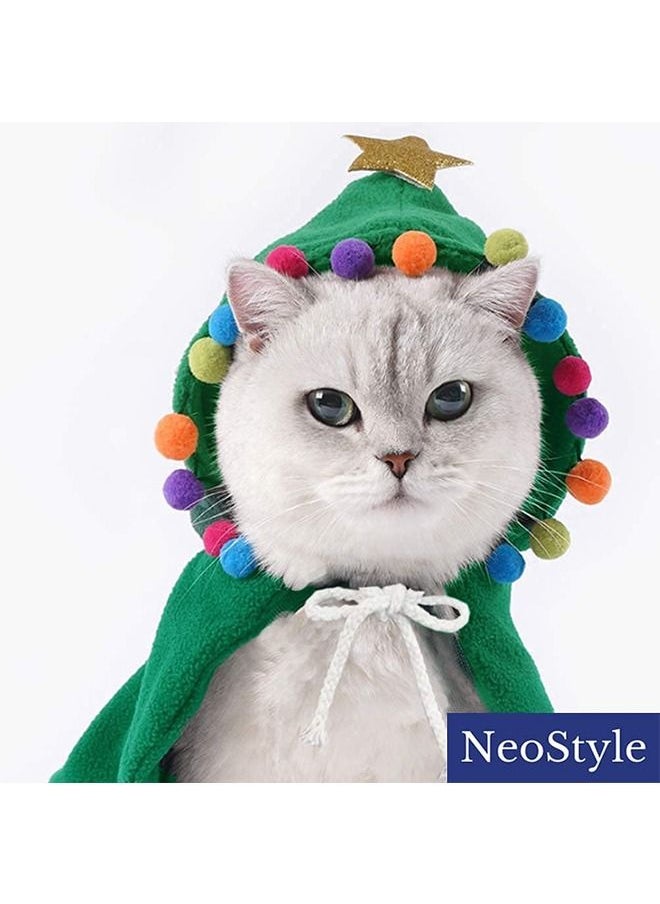 Neostyle Cat Santa Hat with Scarf Green