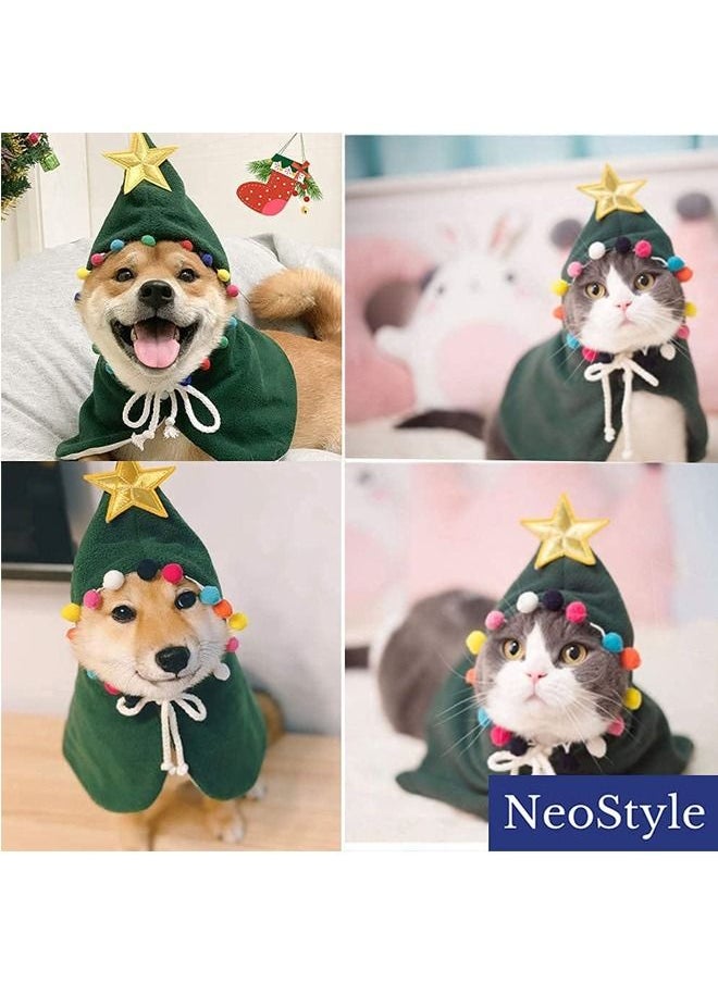 Neostyle Cat Santa Hat with Scarf Green