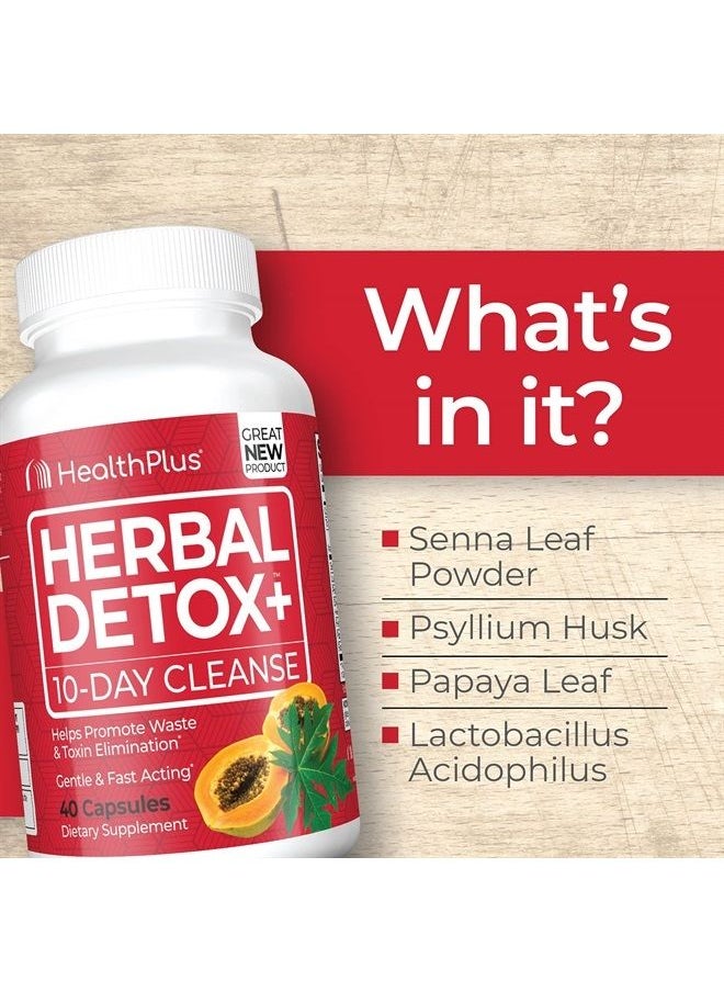 Health Plus Herbal Detox+ (10-Day Cleanse) 40 Capsules, 20 Servings  - Image 4