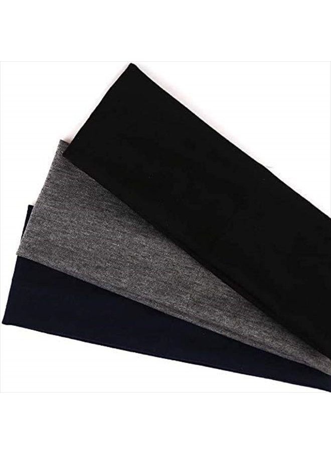 DERAYEE Black Headbands, 6 Pcs Fashion Hair Bands Stretch Elastic Yoga Headband for Women Men Girls Sports Headwraps Non Slip  - Image 4