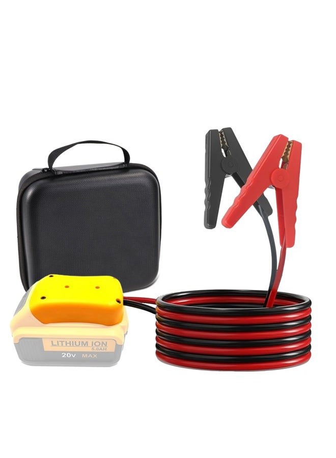 Beleeb Jumper Cables for Car with Adapter for DEWALT 20V Batteries, 8AWG 5.9FT Auto Booster Cable for Jump Starting Car Using Tool Battery - Image 1