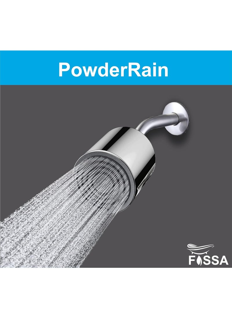 FOSSA Fossa Mike Shower 4.5-inch With 6" Inch Arm/Modern Showerhead 1-Spray PowderRain With Quick Clean in Chrome (Chrome Finish)  - Image 5