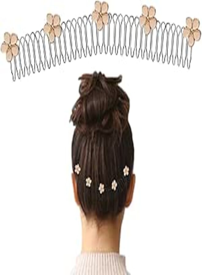 U Shape Hair Finishing Fixer Comb, Stretchable Invisible Flower Hair Clip, Flower Comb for Short Hair Styling Tools Hair, U Pin Hair Clips Hair band Accessories