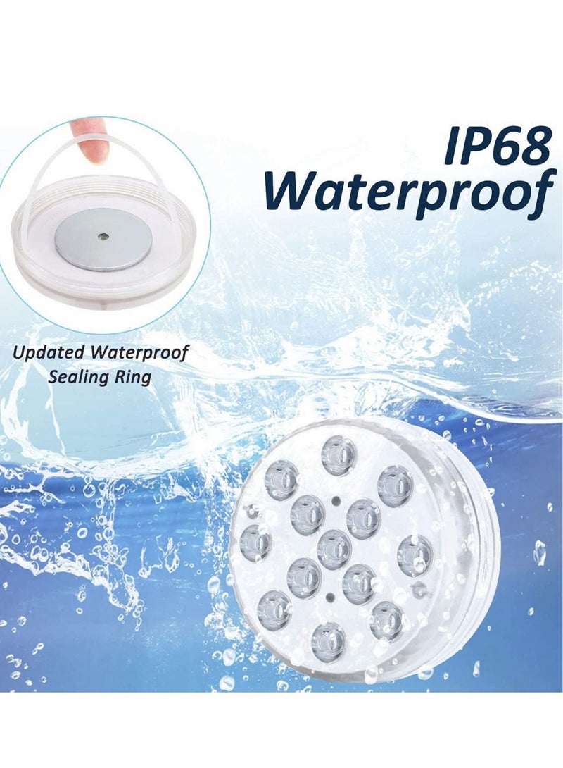 Captaintech Pool Lights Submersible LED with Magnet and Suction Cups RF Remote IP68 Waterproof Underwater Timing (1 Pack 3.35 Inch) - Image 4