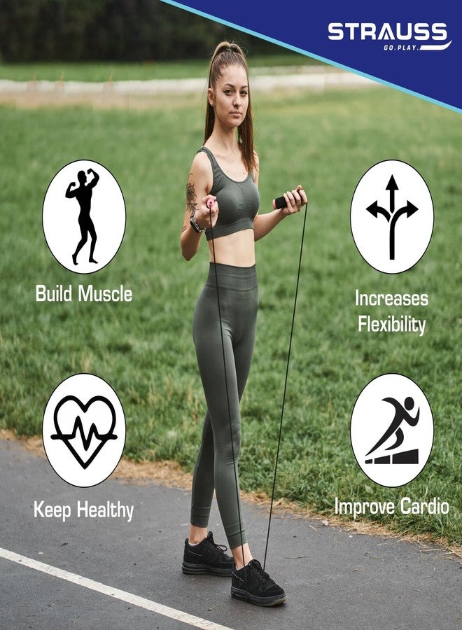 Strauss Skipping Rope | Skipping Rope for Women, Men & Kids | Fitness Exercise Equipment | Jumping Rope for Gym, Exercise, Training, Workout & Weight Loss|, (Grey/Blue) - Image 3