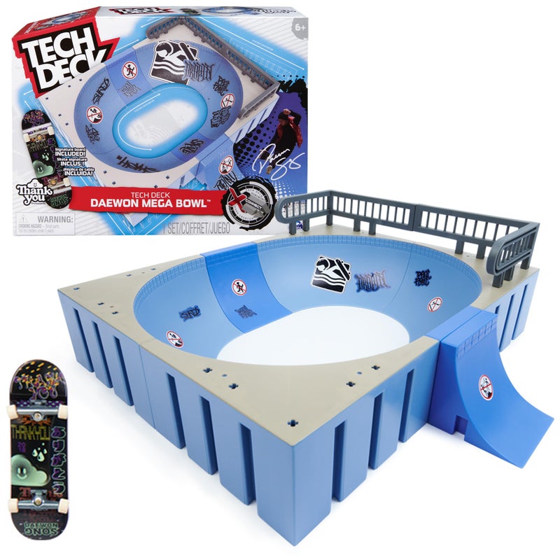 Tech Deck Daewon Mega Bowl XConnect Park Creator Customizable and Buildable Ramp Set with Exclusive Fingerboard Kids Toy for Ages 6 and up - Image 2