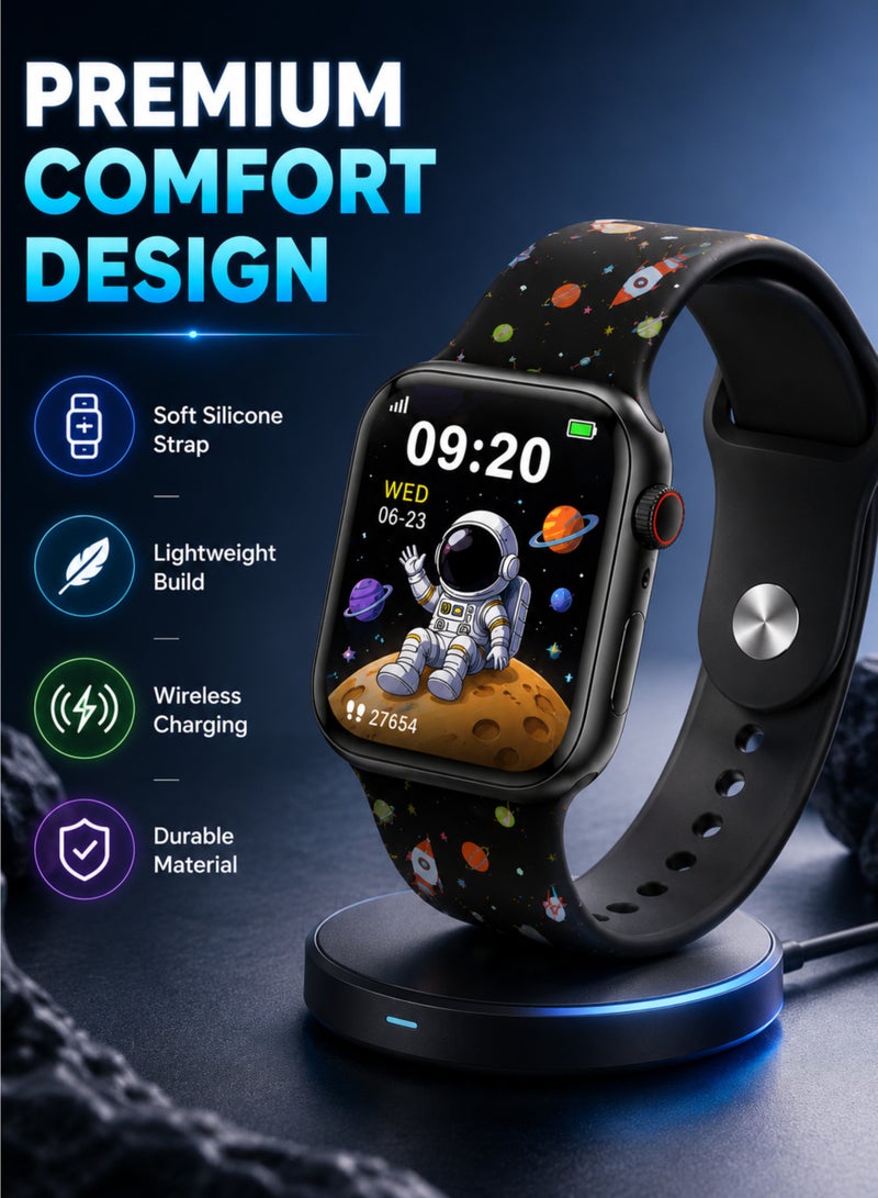 WISME X67 Mini Kids Smart Watch Bluetooth Watch for Boys GPS SOS Calling Sports Mode Black - Image 3