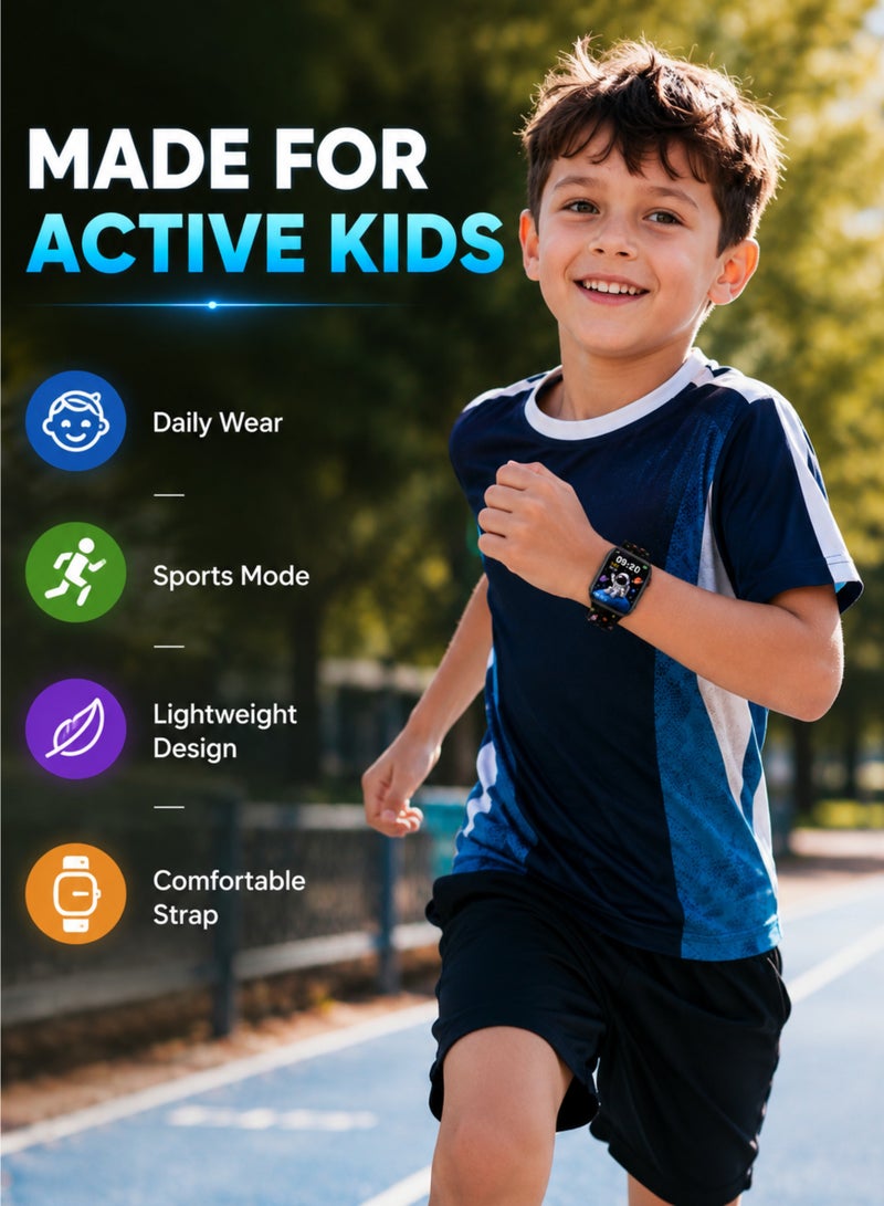WISME X67 Mini Kids Smart Watch Bluetooth Watch for Boys GPS SOS Calling Sports Mode Black - Image 5