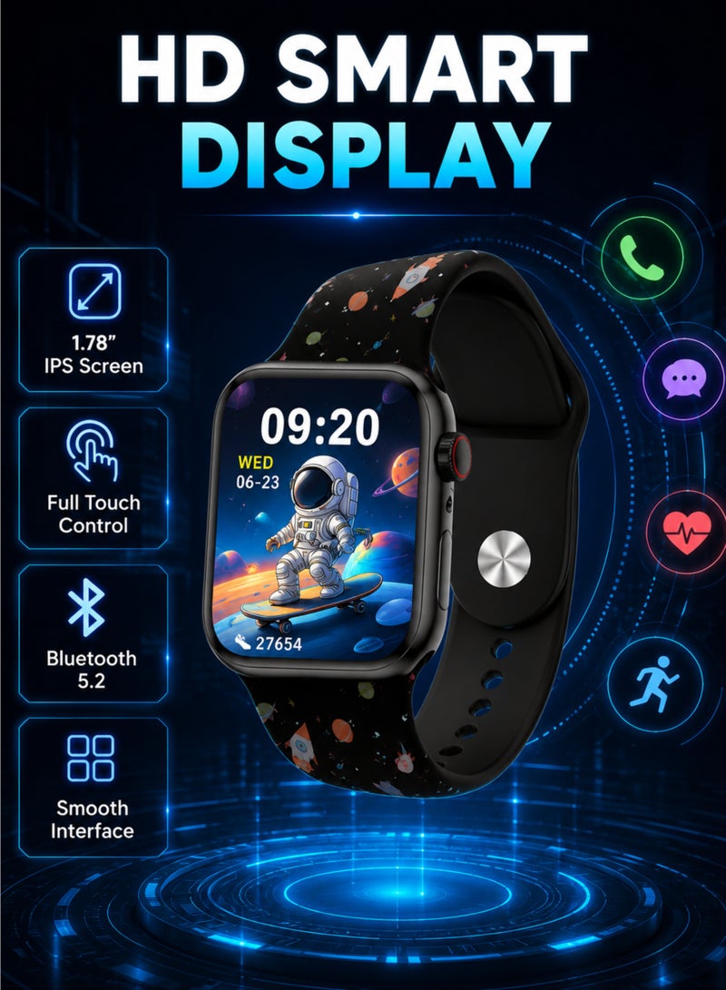 WISME X67 Mini Kids Smart Watch Bluetooth Watch for Boys GPS SOS Calling Sports Mode Black - Image 2