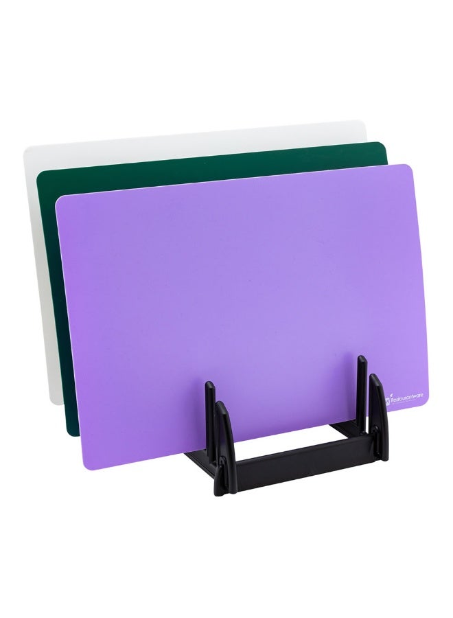 Restaurantware RW Base 9 Inch x 6.5 Inch Cutting Board Rack, 1 6 Slots Cutting Board Organizer - Collapsible, Fits Cutting Boards, Black Plastic Cutting Board Rack, For Kitchen Organization, - Image 2