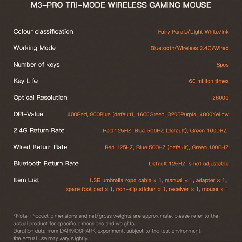 Wireless Gaming Mouse: 58g Lightweight Purple Design - 3 Connection Modes 5 Adjustable DPI 500mAh Battery Wired Gaming Mouse for Esports, Office and Multi-Device Use - Image 4