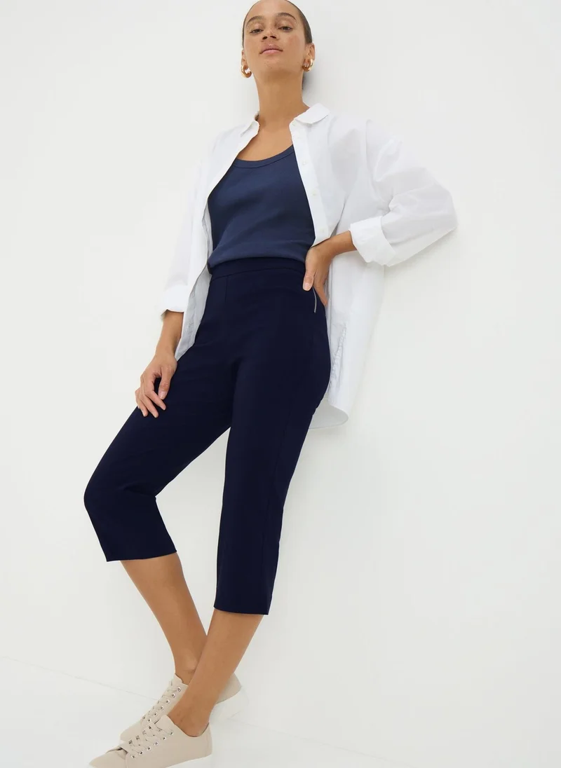 ماتلان Navy Bengaline Cropped Leggings