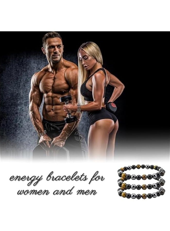 Generic Magnetic Bracelets Set - 3 Pcs Adjustable Weighted Bracelet for Women Men, Stackable Trendy Design with Jewelry Bag -  Friendship Bracelet Kit  - Image 2