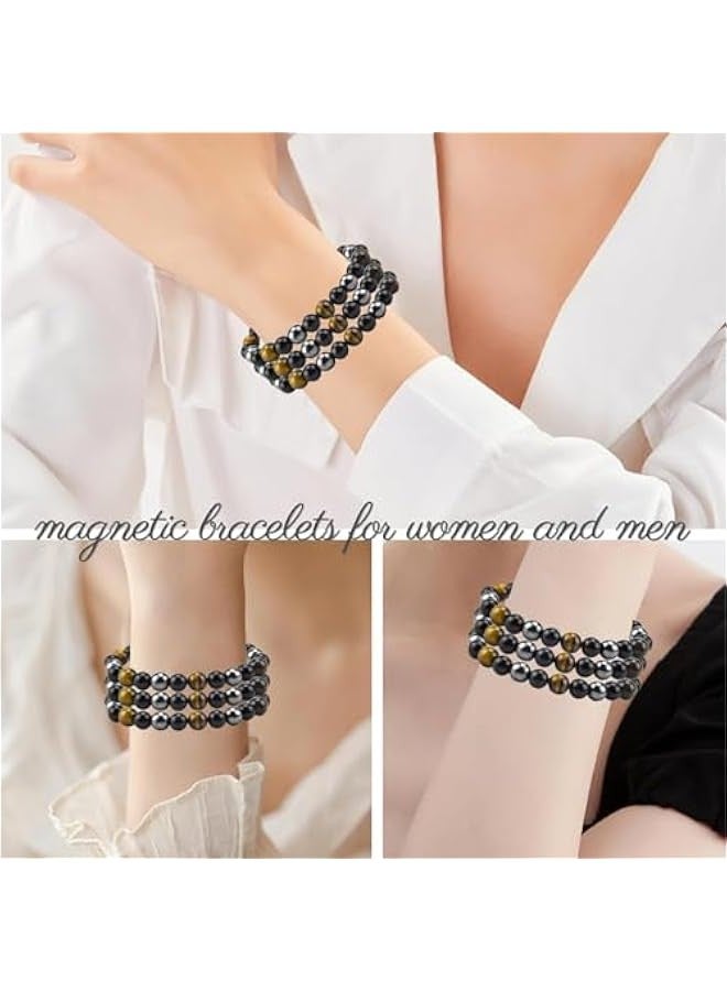 Generic Magnetic Bracelets Set - 3 Pcs Adjustable Weighted Bracelet for Women Men, Stackable Trendy Design with Jewelry Bag -  Friendship Bracelet Kit  - Image 3
