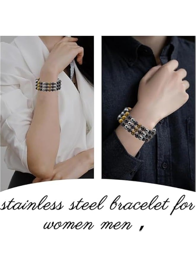 Generic Magnetic Bracelets Set - 3 Pcs Adjustable Weighted Bracelet for Women Men, Stackable Trendy Design with Jewelry Bag -  Friendship Bracelet Kit  - Image 5