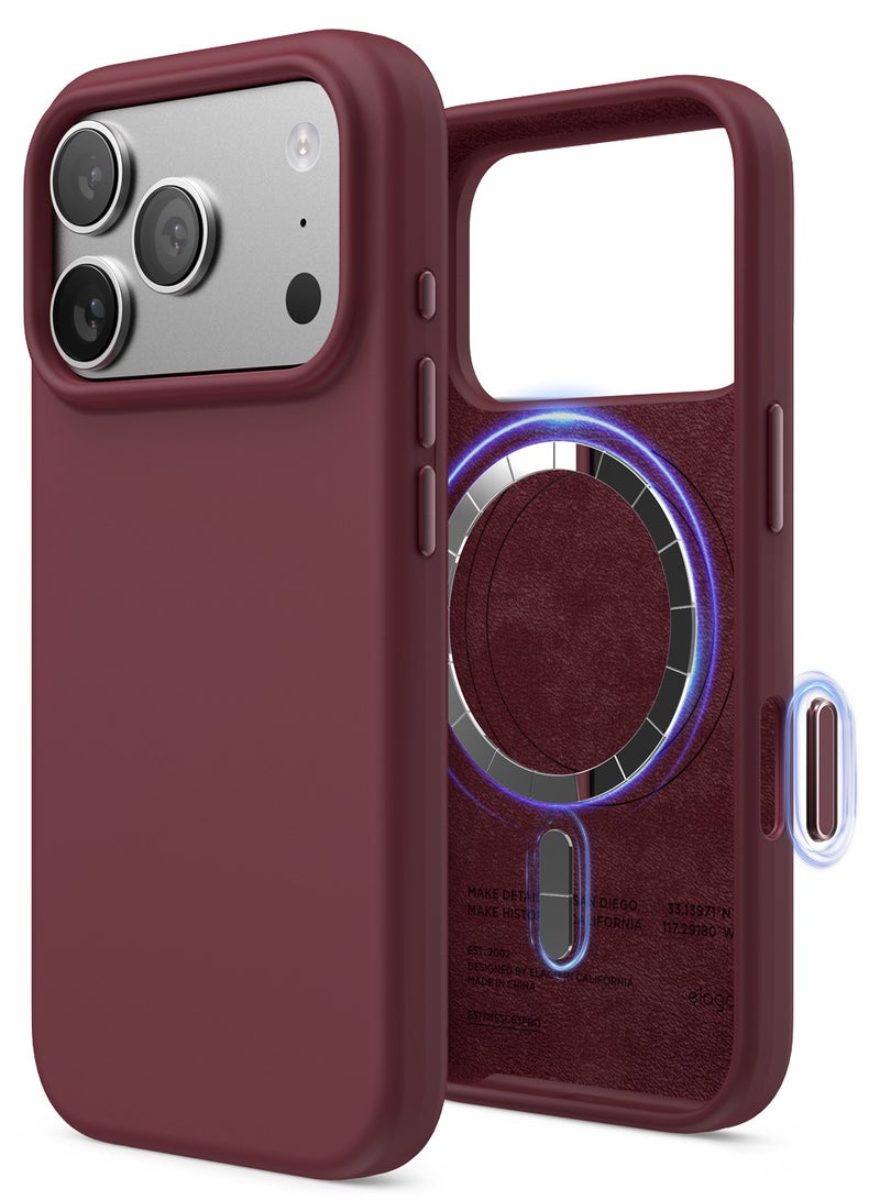 Elago Magnetic Liquid Silicone for iPhone 17 Pro case cover [Camera Control Button Cover] compatible with MagSafe Shockproof - Burgundy - Image 1