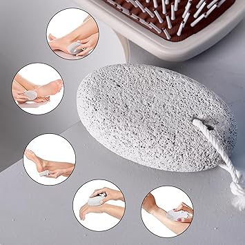 DILUSILK 2 Pcs Pumice Stone for Feet and Hands Foot Scrubber for Dead Hard Skin Removal Natural Foot File and Callus Remover for Exfoliation - Image 3