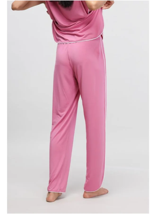 NeceSera Rose Pink White Piping Pajamas
