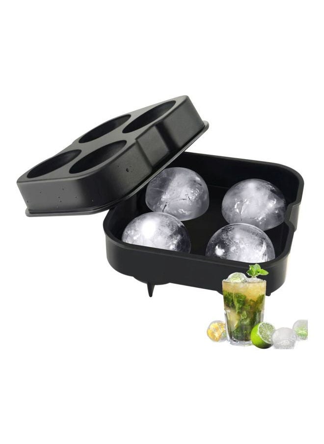 NIBEMINENT - 4-Grid Ice Cube Tray Black 12x5.2x12cm - Image 1