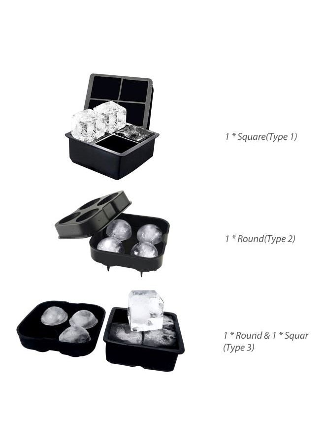 NIBEMINENT - 4-Grid Ice Cube Tray Black 12x5.2x12cm - Image 1