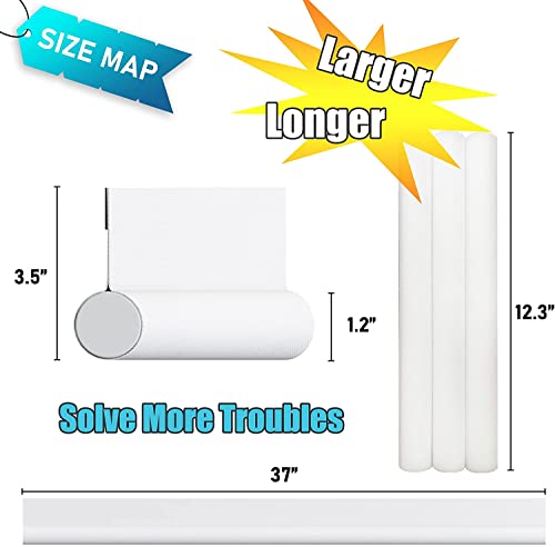 SYIPO Door Draft Stopper Bottom One Sided Door Draft Blockers，37" Cutable Under Door Draft Blocker Insulator Door Sweep Weather Stripping Soundproof，Fits for Interior／Exterior Doors，1 Pack,White - Image 2