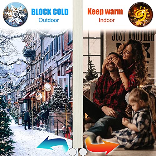 SYIPO Door Draft Stopper Bottom One Sided Door Draft Blockers，37" Cutable Under Door Draft Blocker Insulator Door Sweep Weather Stripping Soundproof，Fits for Interior／Exterior Doors，1 Pack,White - Image 3