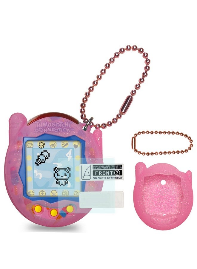جي سي باين جراب سيليكون JCHPINE لجهاز Tamagotchi Connection Virtual Reality Pet، واقي شاشة لجهاز Tamagotchi Connection Electronic Pet Accessories (جراب سيليكون وفيلم شاشة) (وردي) - Image 1
