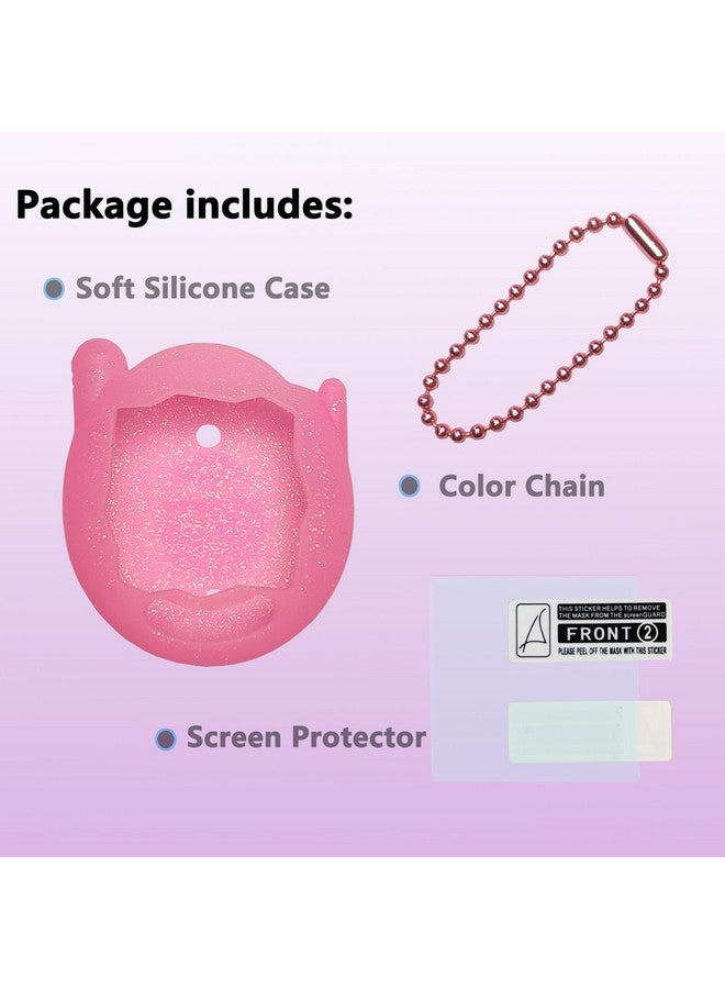 جي سي باين جراب سيليكون JCHPINE لجهاز Tamagotchi Connection Virtual Reality Pet، واقي شاشة لجهاز Tamagotchi Connection Electronic Pet Accessories (جراب سيليكون وفيلم شاشة) (وردي) - Image 2