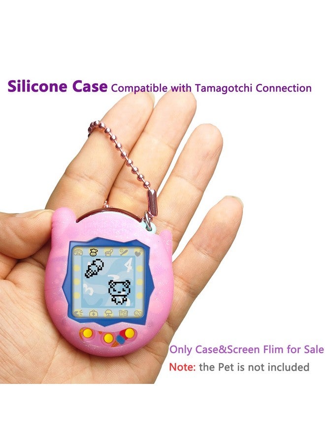 جي سي باين جراب سيليكون JCHPINE لجهاز Tamagotchi Connection Virtual Reality Pet، واقي شاشة لجهاز Tamagotchi Connection Electronic Pet Accessories (جراب سيليكون وفيلم شاشة) (وردي) - Image 3