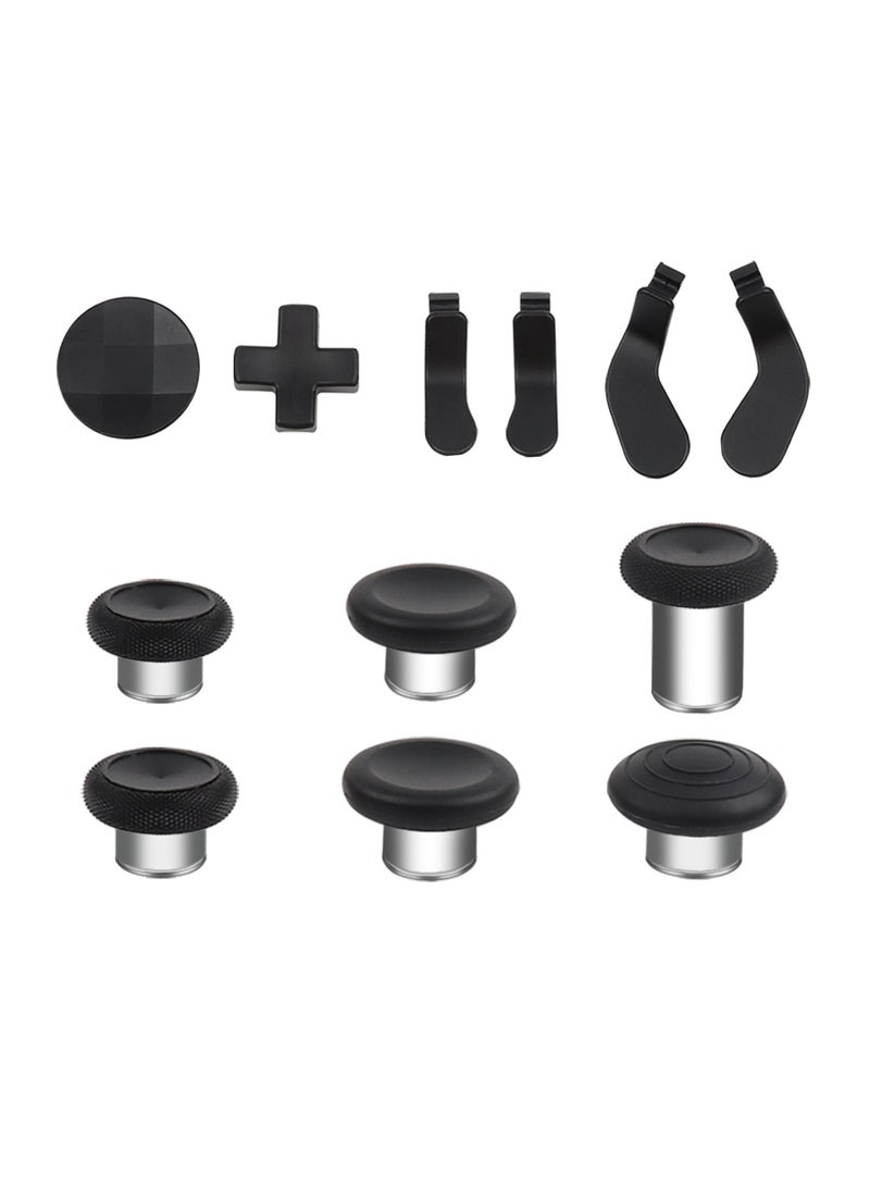 XboxOne Elite 2nd Generation Handle Replacement Parts Metal Rocker Mushroom Head Pick Cross Arrow Keys (6-piece set black)