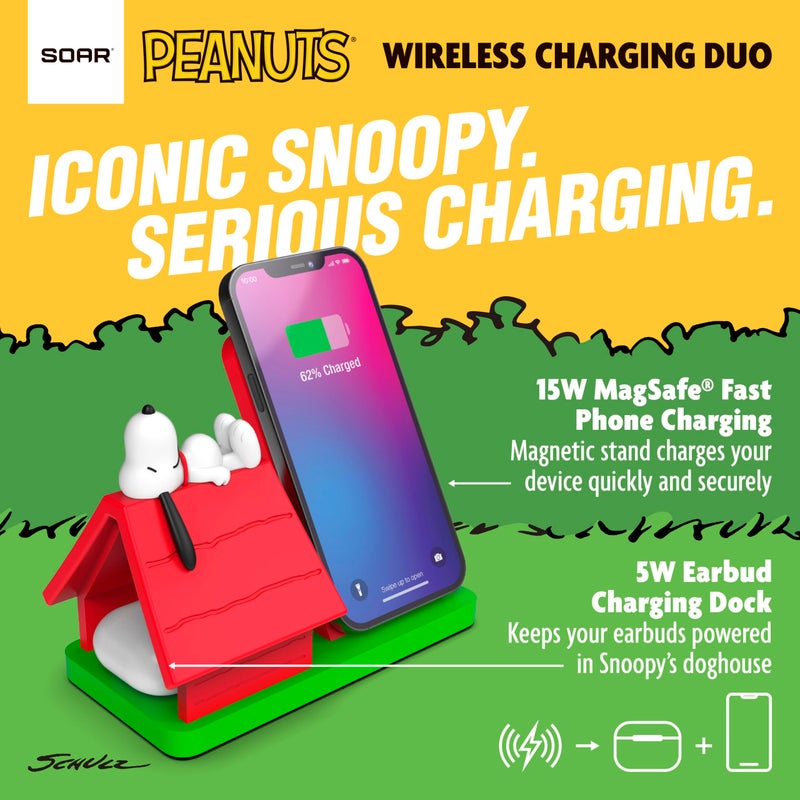 SOAR Peanuts Wireless Charging Station Red Dog House - Image 4